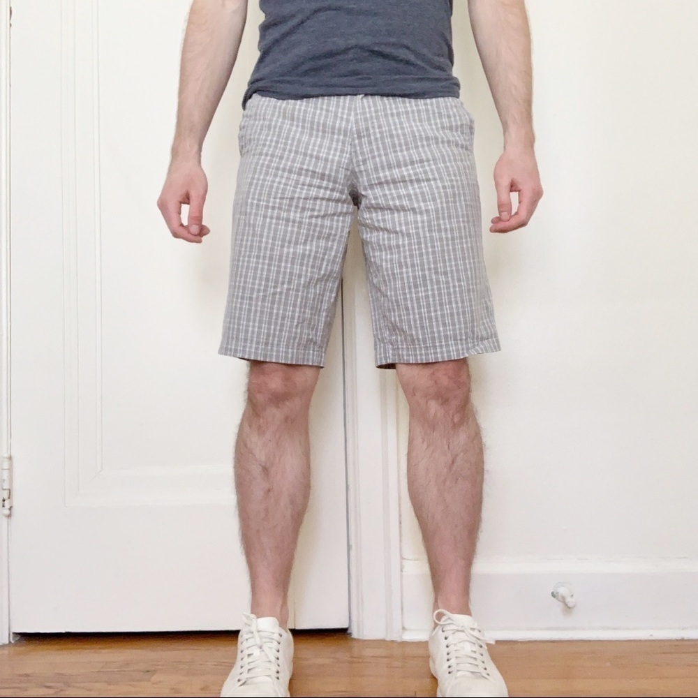 Original Penguin Men’s Cotton Check Short Gray Size 30